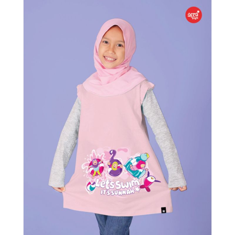 AF291 Afrakids - Kaos Anak Perempuan - Tunik Anak Perempuan
