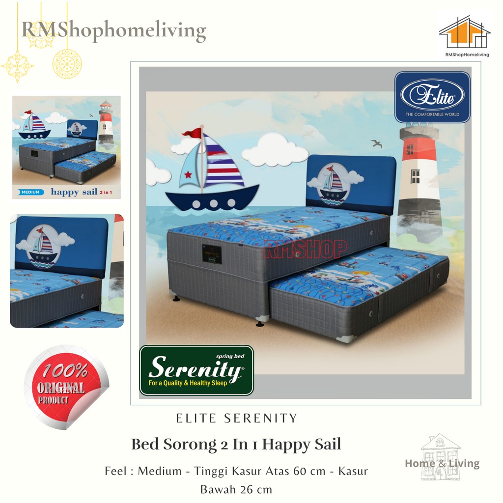 Kasur 2 In 1 Elite Serenity Happy Sail / Bed Sorong / Multi Bed