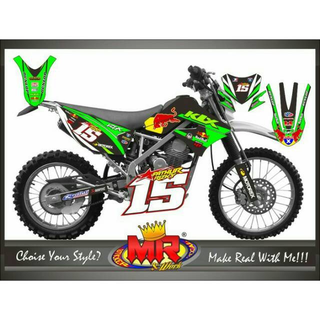 Decal Premium KLX 150 old lama redbull hijau Stiker Sticker striping Dtracker 150 terlaris 05 spec A