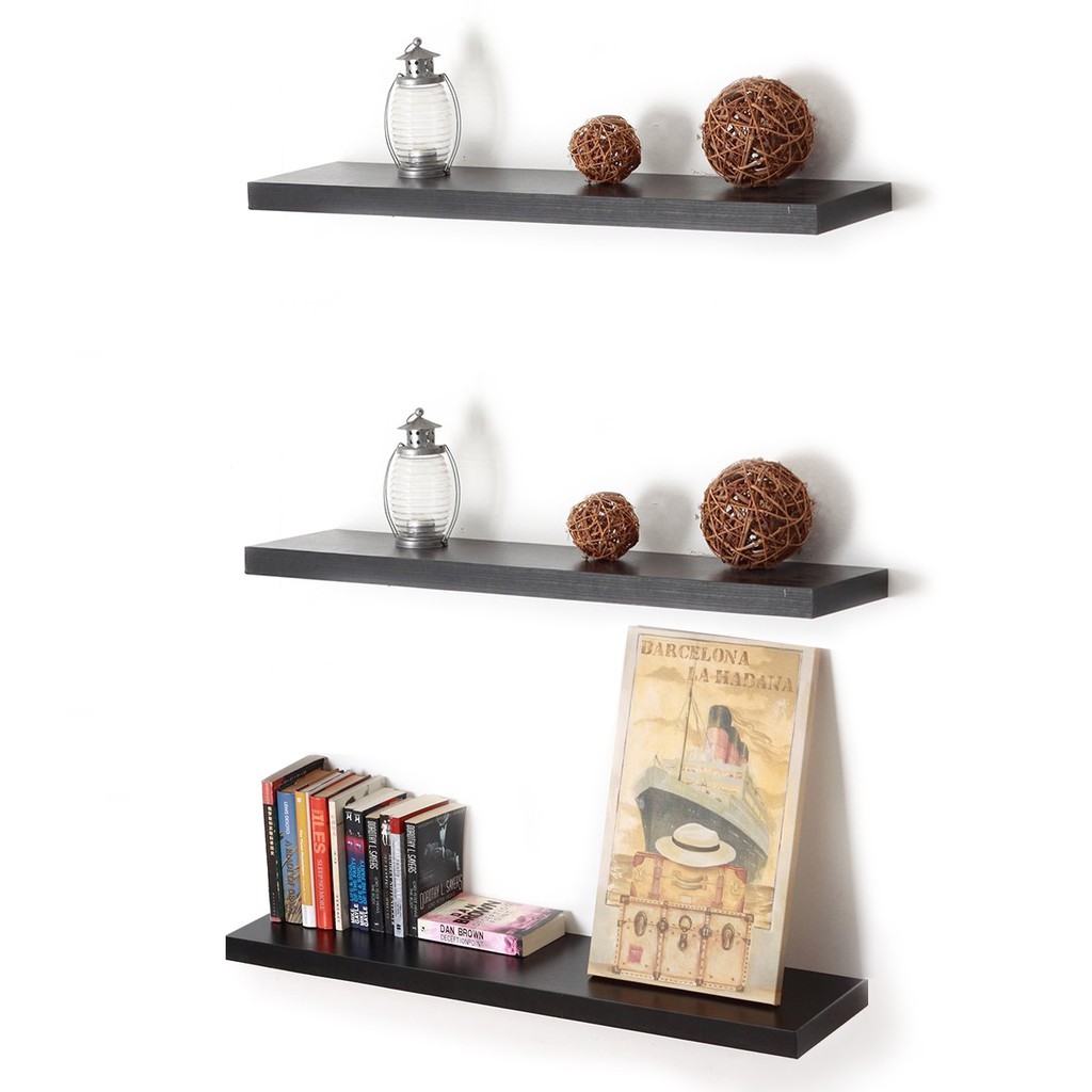 Promo 3 Buah Ambalan / Rak Dinding Minimalis / Floating Shelves 50x12 cm Untuk Hiasan Dinding Kamar