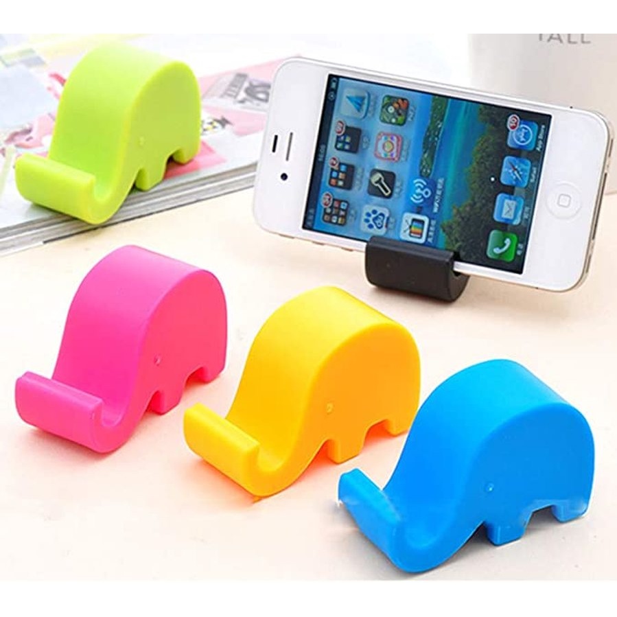 Stand Holder Handphone / Tablet Universal Portable Bentuk Macaron / Gajah Untuk For iPhone / Android