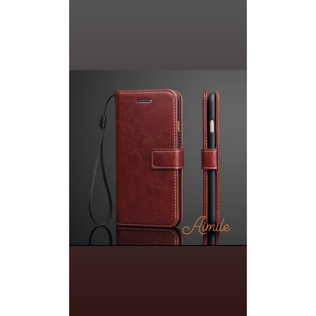 Samsung J5 Prime / J2 Core Flip Cover Kulit Aimile Leather Walet Dompet Kulit