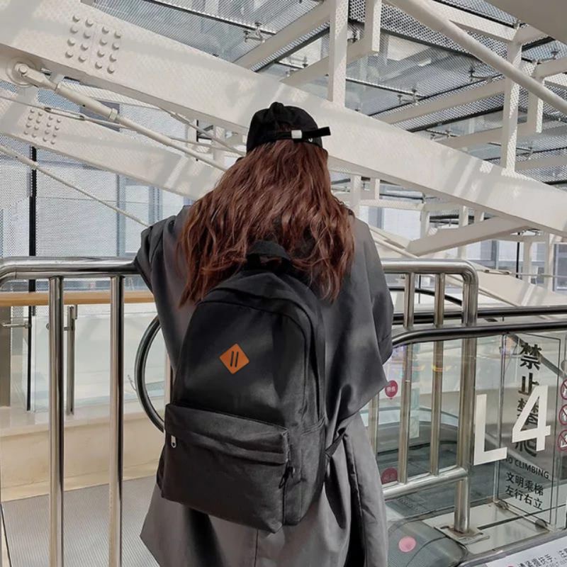 Durablebags Backpack SD SMP SMA Kuliah Tas ransel Ransel Hitam Kanvas Pria Wanita Tas Punggung Sekolah Pelajar Perguruan Tinggi untuk Remaja Ransel Kasual Mochila Ransel Harian Travel