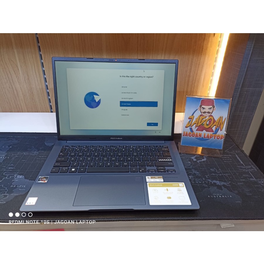 LAPTOP MURAH GAMING ASUS VIVOBOOK 14X M1403QA VIPS551 RYZEN 5 5600H 8GB 512GB RADEON 7 14 WUXGA IPS FP WIN11 + OHS QUIET BLUE