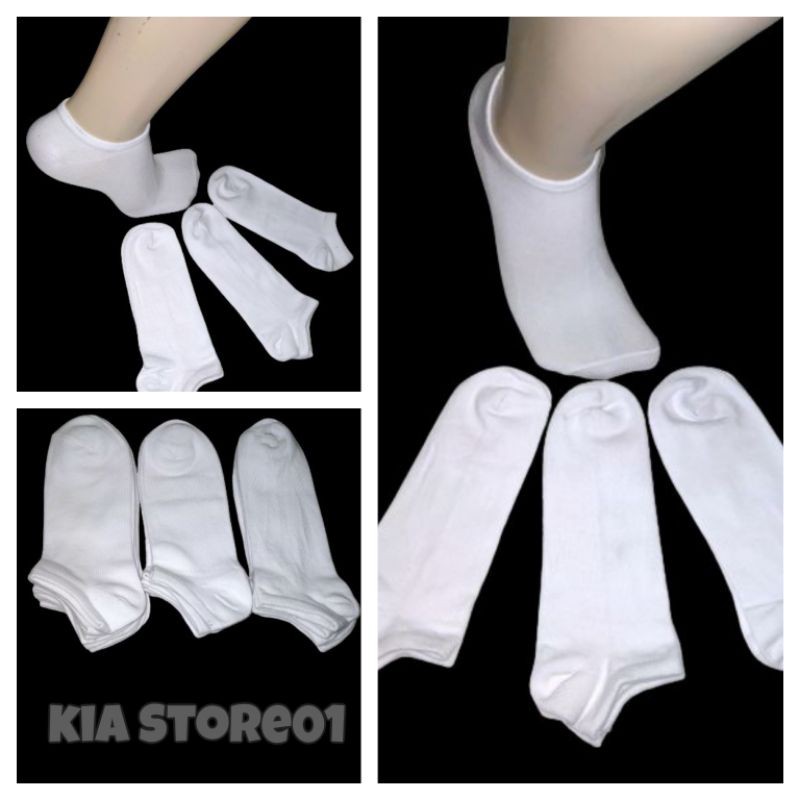 12 PASANG KAOS KAKI PENDEK SEMATA KAKI PUTIH POLOS#KAUS KAKI PENDEK UNISEX