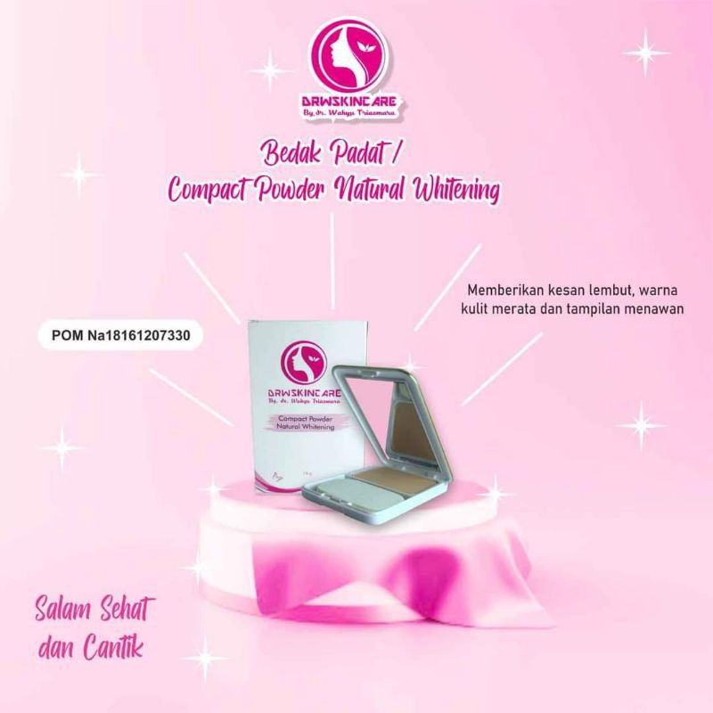 DRW Skincare Bedak Padat Glowing Natural Beige Pink Compact Powder By dr. Wahyu Triasmara