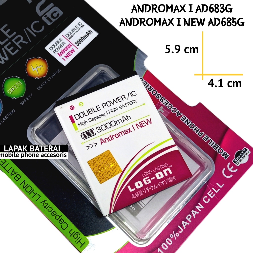 LOG - ON Smartren Andromax i AD683G  |  Andromax I NEW AD685G LI37163W Baterai Double IC Protection Battery Batre