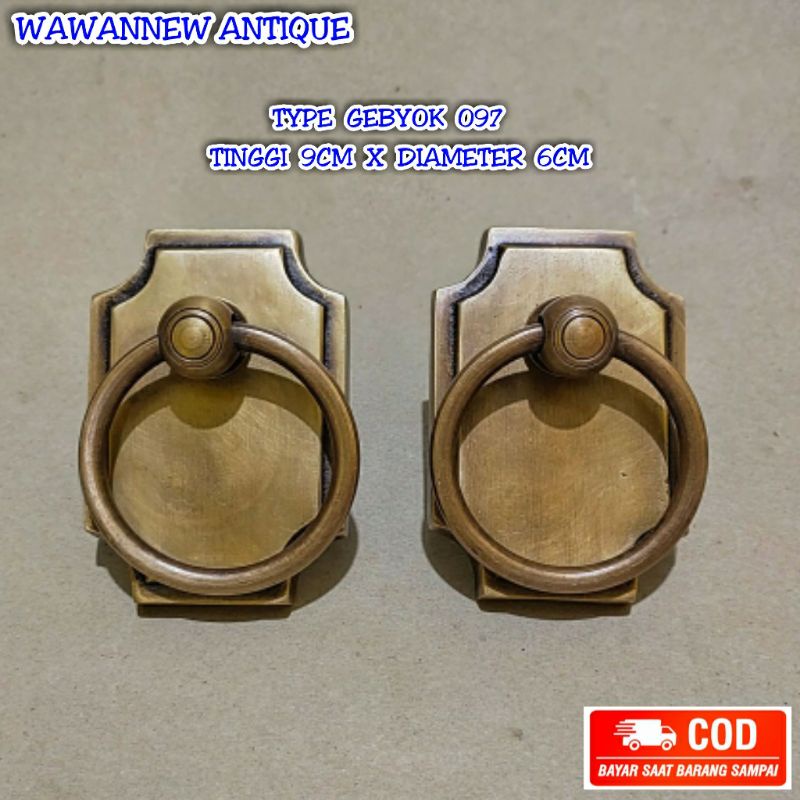 Handle Pintu / Tarikan Pintu Rumah Pagar Kuningan Antik Gebyok 097