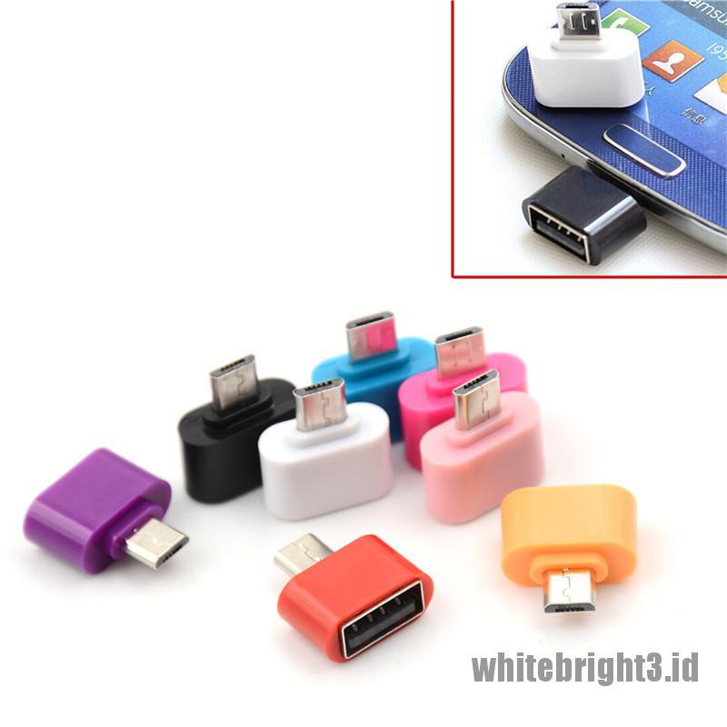 &lt; White3 &gt; 3pcs Adapter Konverter OTG Micro USB Male Ke USB 2.0 Untuk Tablet Android