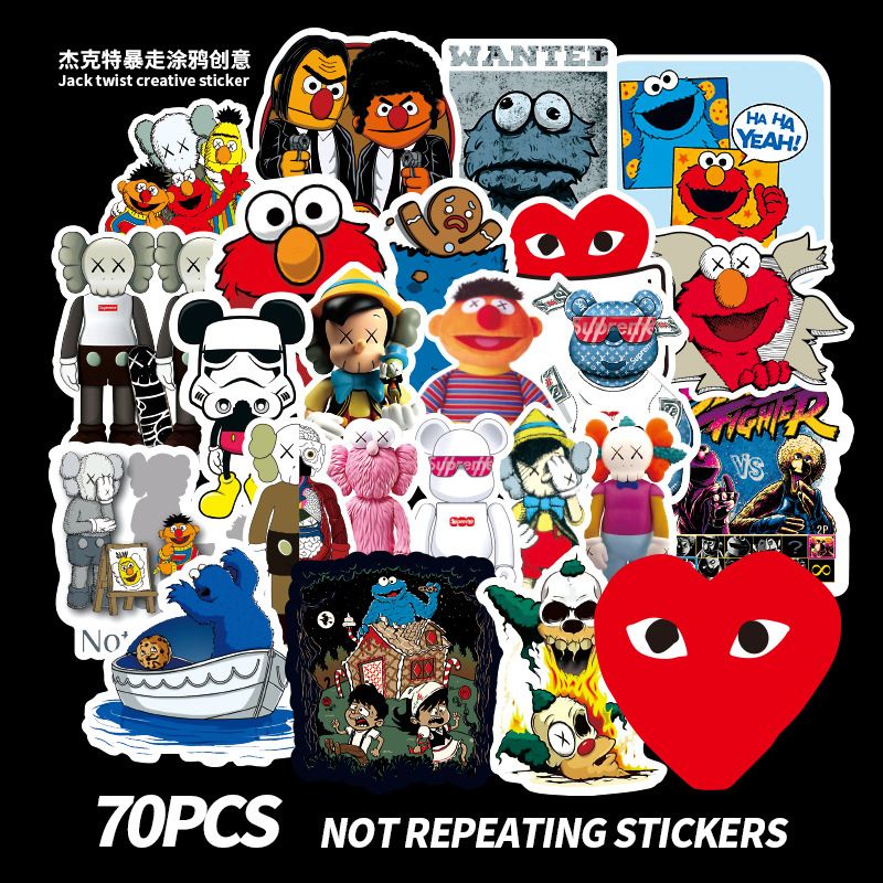 

Cutting Sticker Hype Kaws Sesame Street 25pcs random sticker hp laptop koper anti air