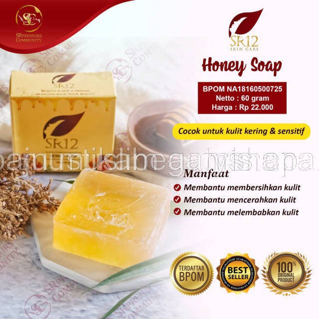 SABUN MADU HERBAL SR12 BPOM / HONEY SOAP SR12 BPOM / SABUN KULIT KERING BPOM / MENCERAHKAN WAJAH