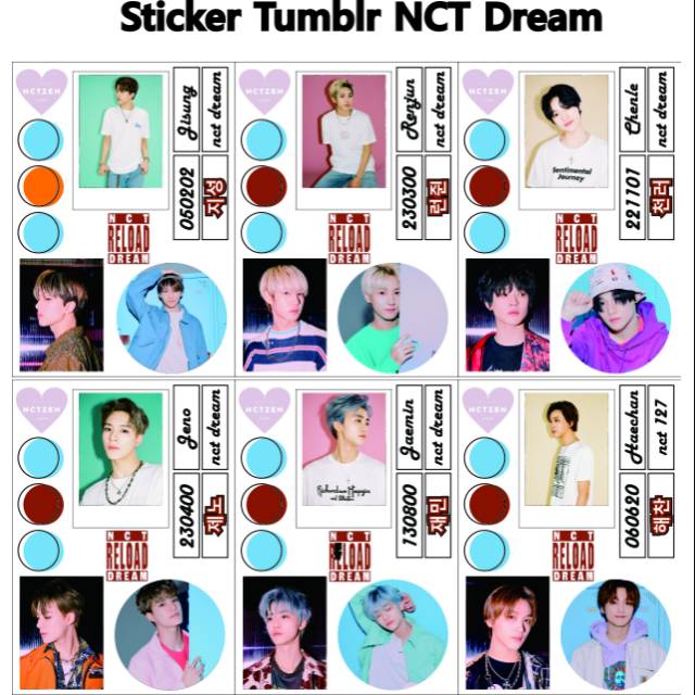 Sticker nct dream Rollin Ridin Reload member kpop jeno jisung renjun jaemin