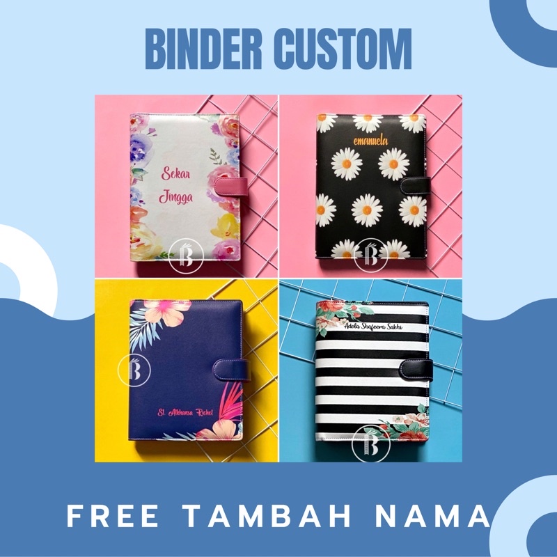

Binder CUSTOM Floral cactus kawai Edition FREE Tambah nama 20ring A5 26ring B5 6ring A6 Planner Agenda