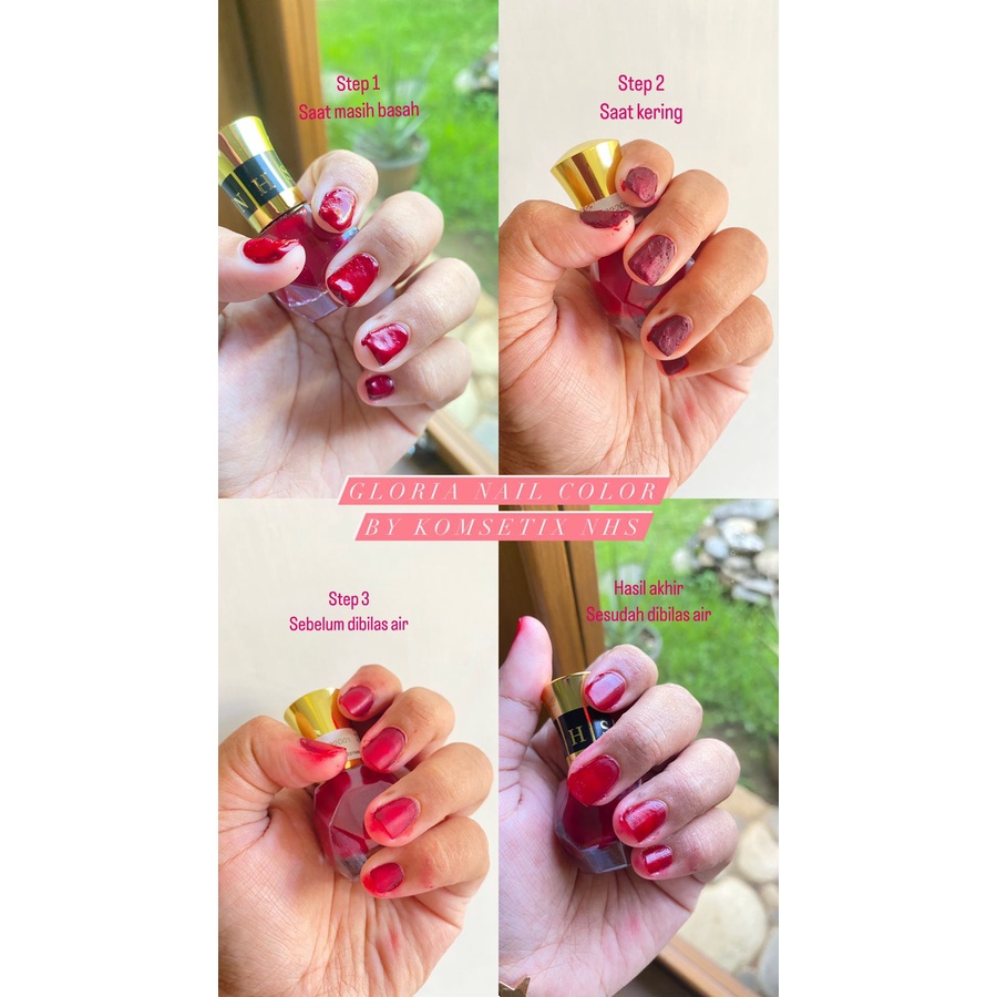 Kutek Henna Halal | 5ML Strawberry Nail Henna | Gloria Nail Color | Kutek Sah Buat Sholat