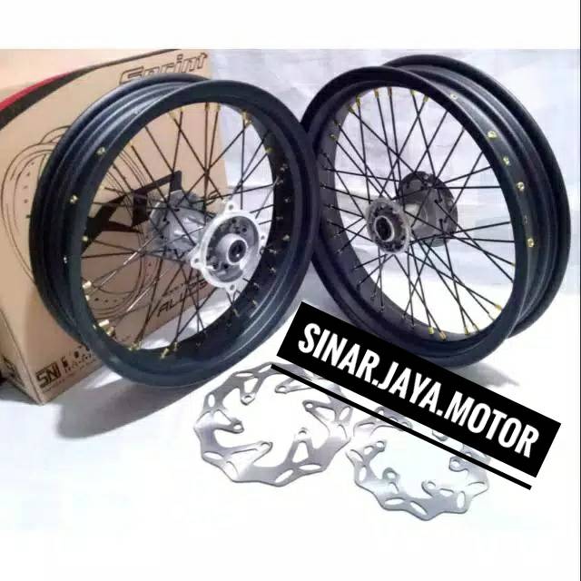 Paketan sepaket velg super moto klx 150 dtracker 150  klx bf 150  pemasangan pnp 250 300 17 sni