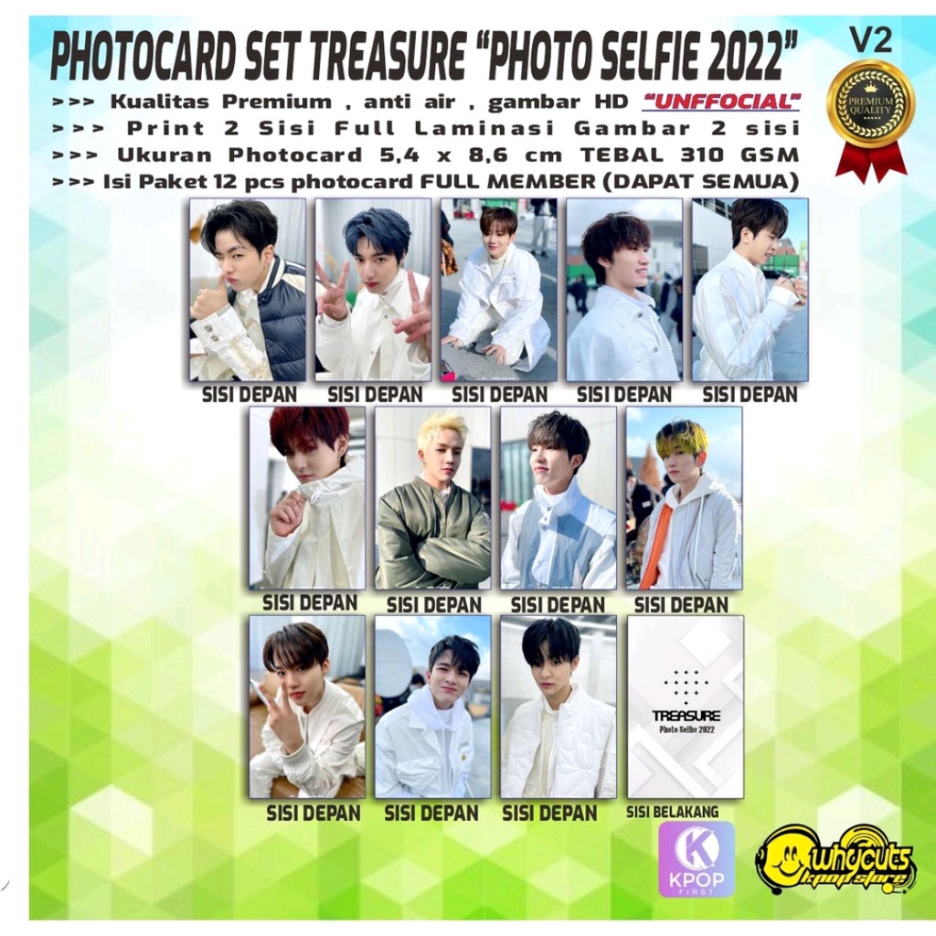 PHOTOCARD SET KPOP PREMIUM TREASURE // PHOTO SELFIE 2022 WEB DRAMA // PRINT 2  SISI FULL LAMINASI GLOSSY // ANTI  AIR