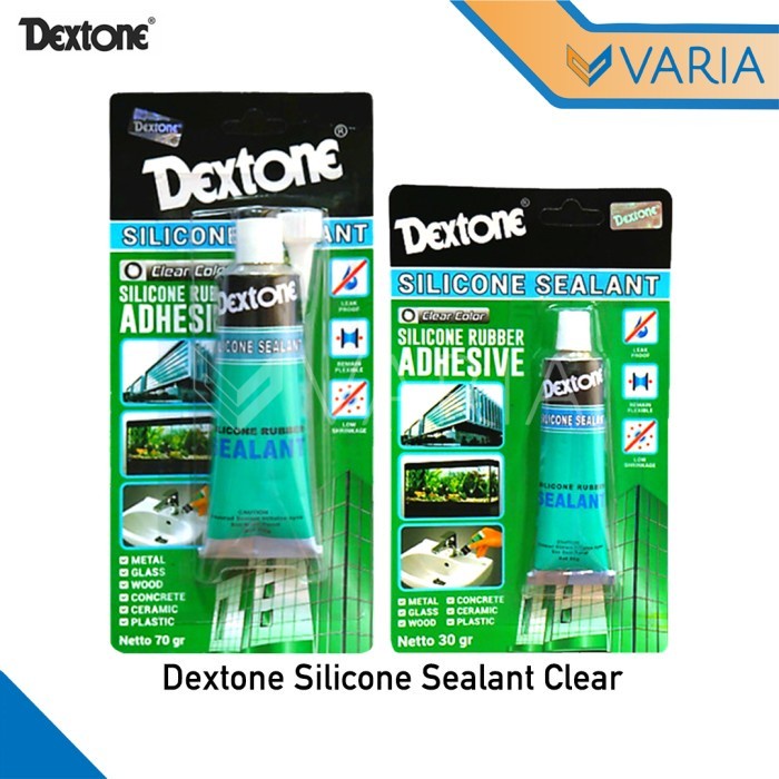 Dextone Silicone Sealant 70 gr Clear Lem Kaca Rubber Adhesive Bening