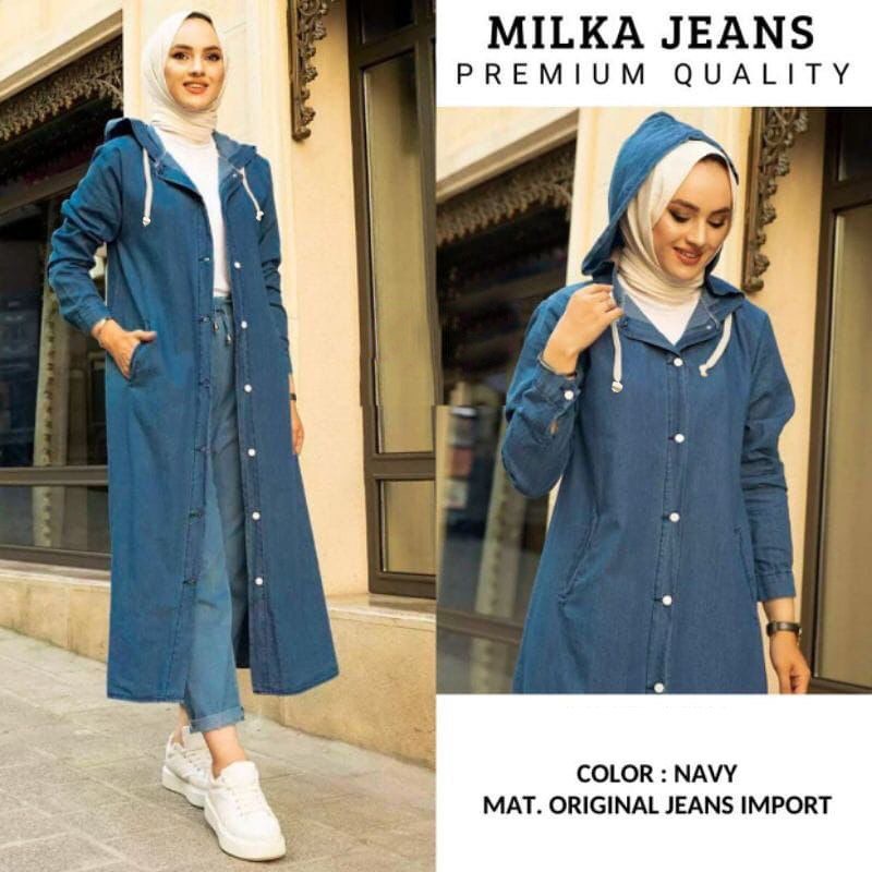 Milka Jeans / tunik jeans wanita terbru 2022 / tunik jeans wanita / tunik jeans wanita muslimah / tu