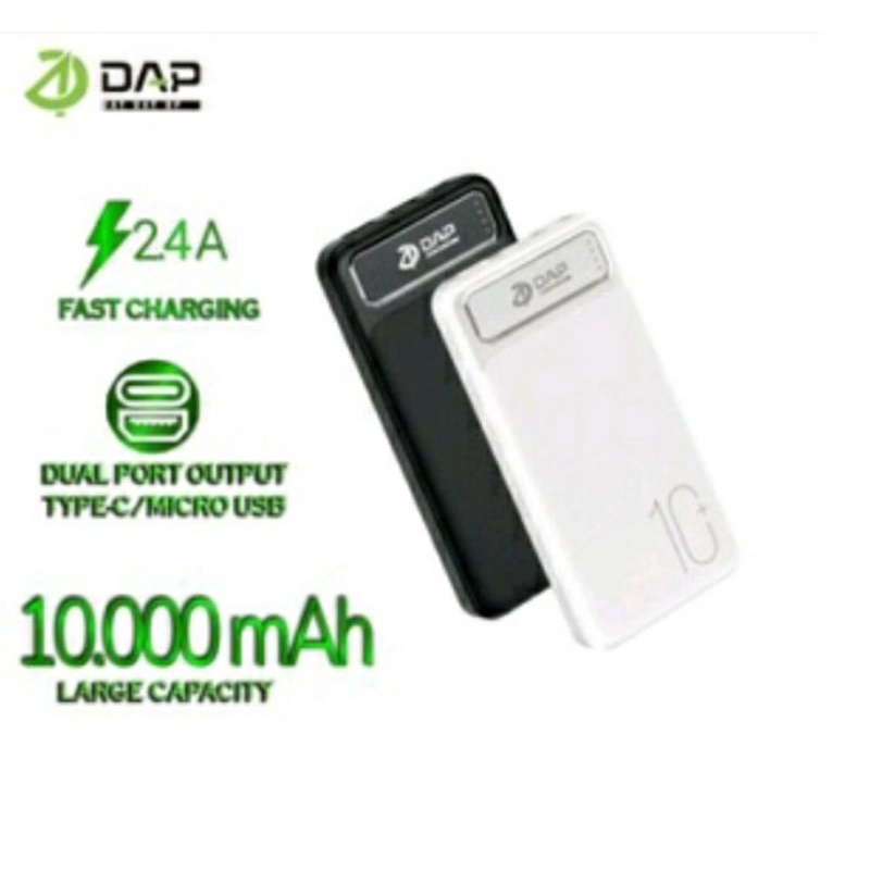 Jual PowerBank DAP 10000mah DP210 2.4A Dual Input Port typeC & Micro USB Original Shopee