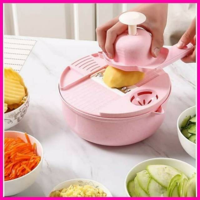 SET ALAT 12IN1 PEMOTONG SAYURAN/ PARUTAN SAYURAN MACAM-MACAM