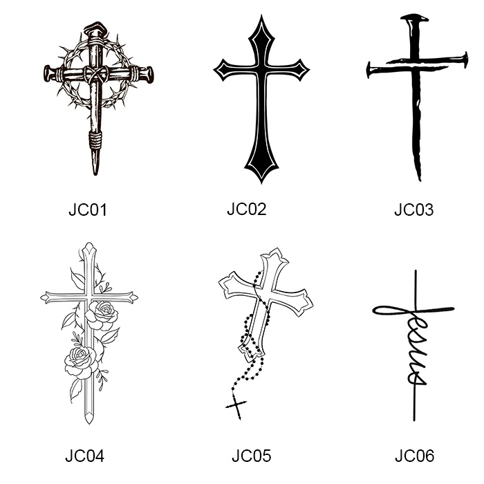 【CROSS】 Tato Temporer Salib Anti Air / Tattoo Temporary Waterproof Stiker
