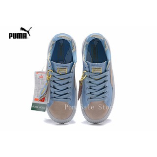 Sepatu Sneakers Desain  Puma Basket Warna Hitam  Biru  