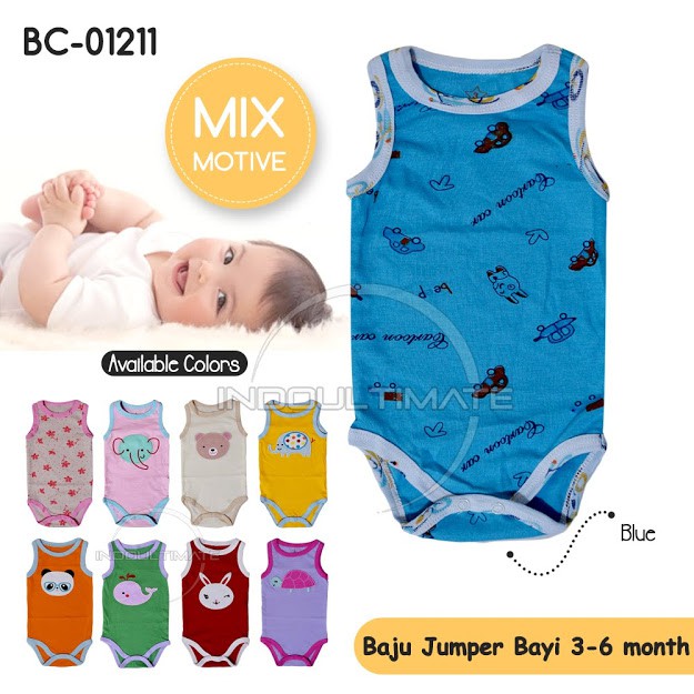 Baju Bayi kaos singlet jumsuit kutungan jumper bayi unisex BY BC-01211