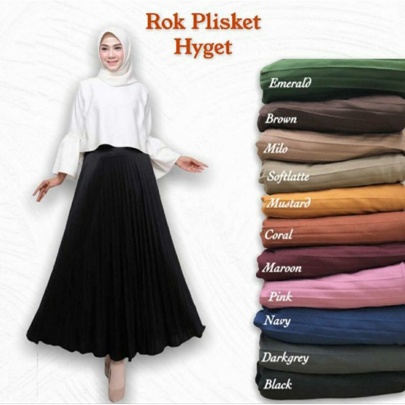 ALONA PLEATED SKIRT - bahan hyget premium