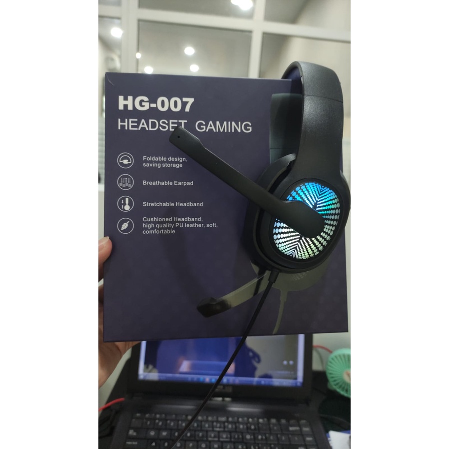 Headset Gaming G-POWER HG 007 ZEUS RGB LED With Microphone Plug or USB - headphone gaming