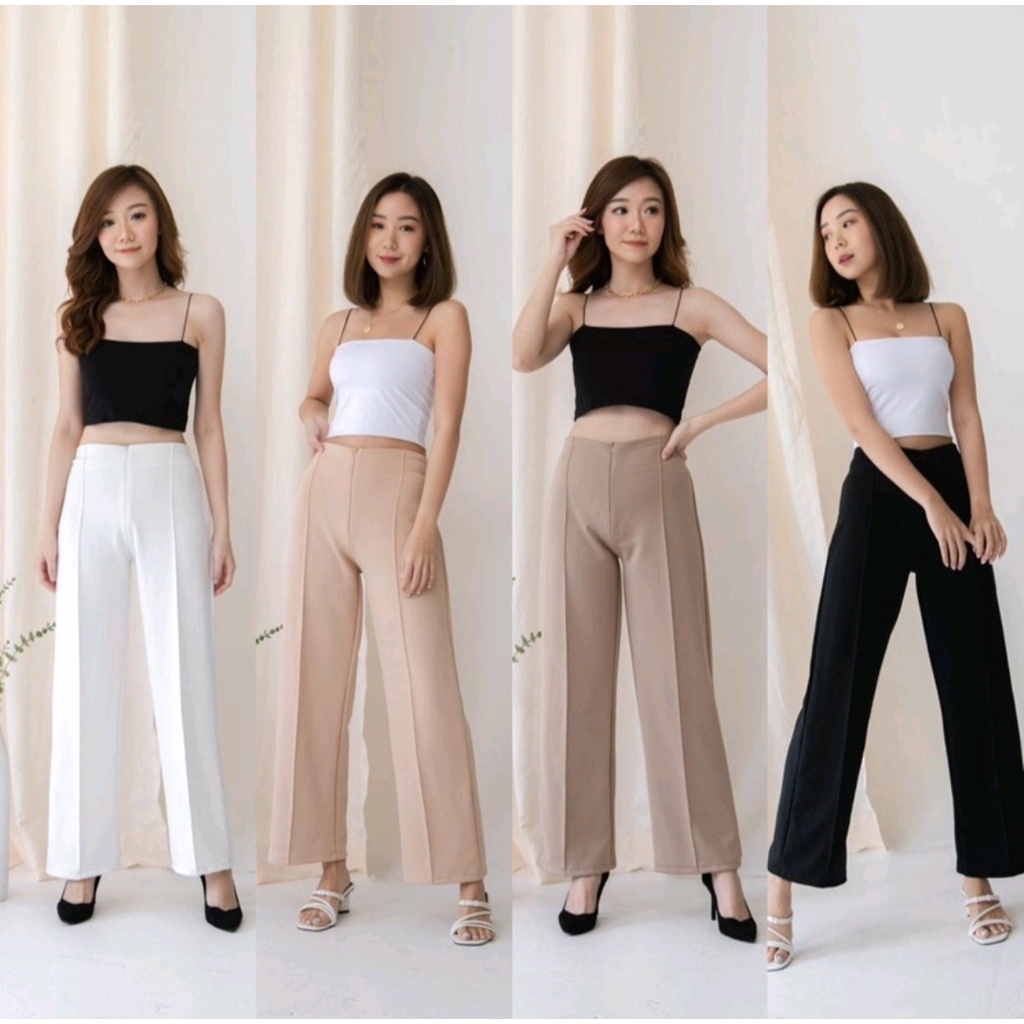 Celana Panjang Kulot Wanita Clana Panjanh Wanita Basic HW Irene Cullote Scuba Kekinian Wide Leg Kulot Terbaru Premium Bisa Bayar Ditempat-8