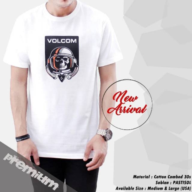 Kaos Distro Volcom Baju Tshirt Premium Murah Pria Wanita Cowo Cewe Laki Perempuan