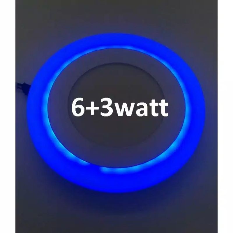 LAMPU LED PANEL BULAT 6W PUTIH+4W BIRU