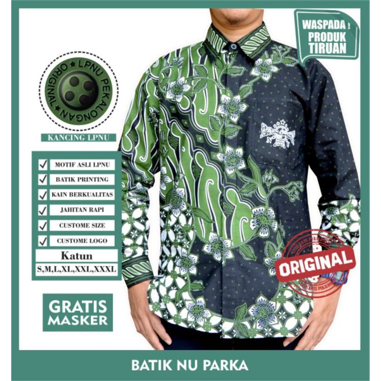 Batik NU Park Kemeja NU Parka Kemeja Batik NU Parka Batik NU Terbaru Kemeja NU Batik NU Original LPN