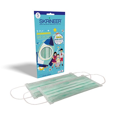 Skrineer Masker Anak Anak Kids Earloop Plastik isi 5 pcs  SKRINEER PLASTIK 5