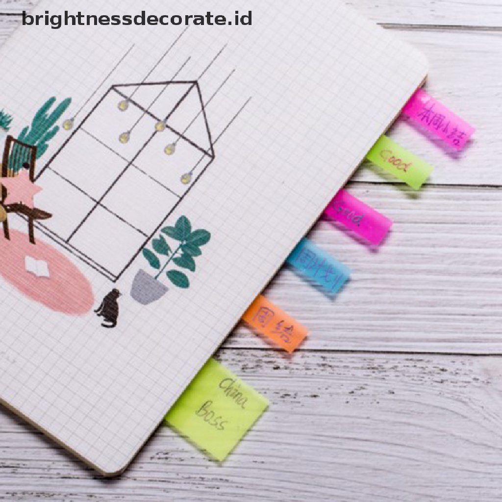 100 Lembar Kertas Memo Pad Sticky Note Bentuk Panah Fluorescent