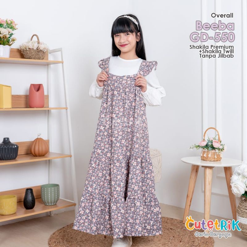 overall anak perempuan cutetrik / kaos jumsuit cutetrik