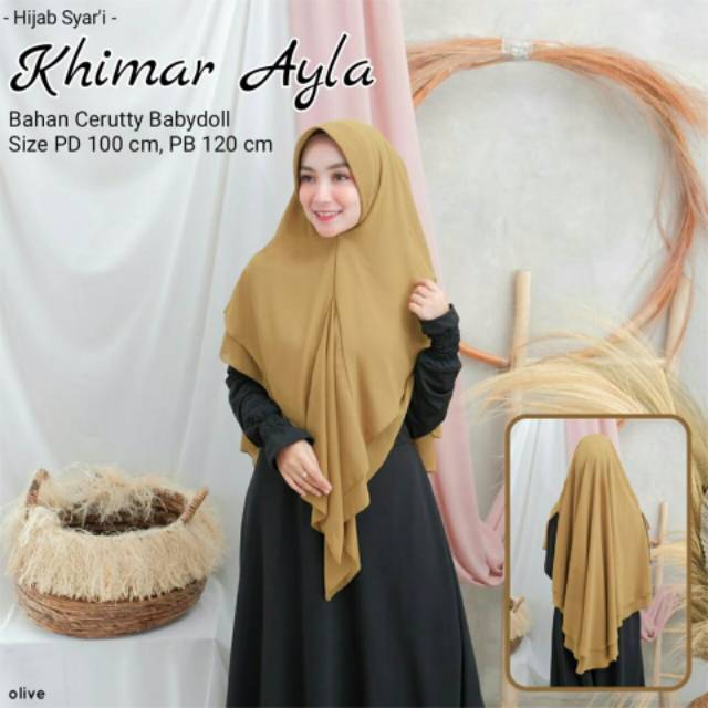 HIJAB / JILBAB KHIMAR SYAR'I PREMIUM - KHIMAR AYLA - BAHAN CERUTY BABYDOLL