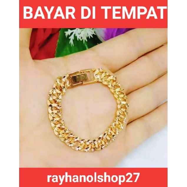 Gelang tangan  rantai free cincin dan gelang nya saja anti karat lapis emas 22 K