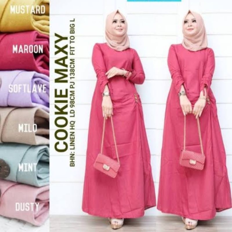 Cookie maxy dress fashion muslim remaja wanita