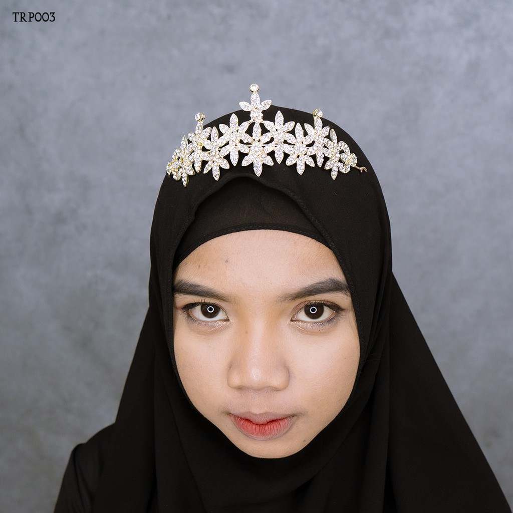 [ORDER SEKARANG] ACCESORIES PERNIKAHAN TIARA HIJAB MODERN FLOWER TRP003