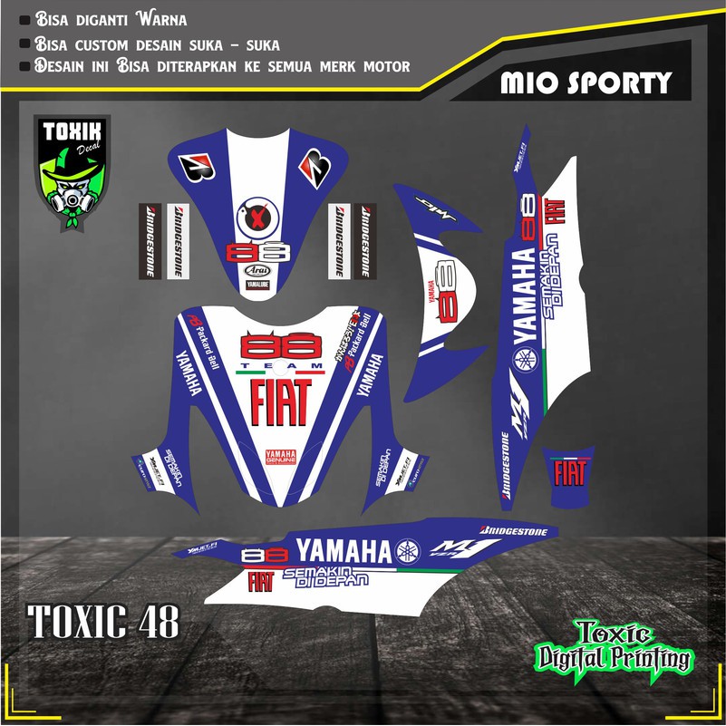 Sticker Decal YAMAHA MIO SPORTY FIAT BIRU PUTIH