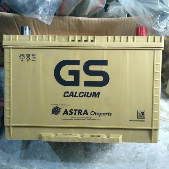 aki mobil battery GS astra type calcium 105D31L 12volt 80amper,