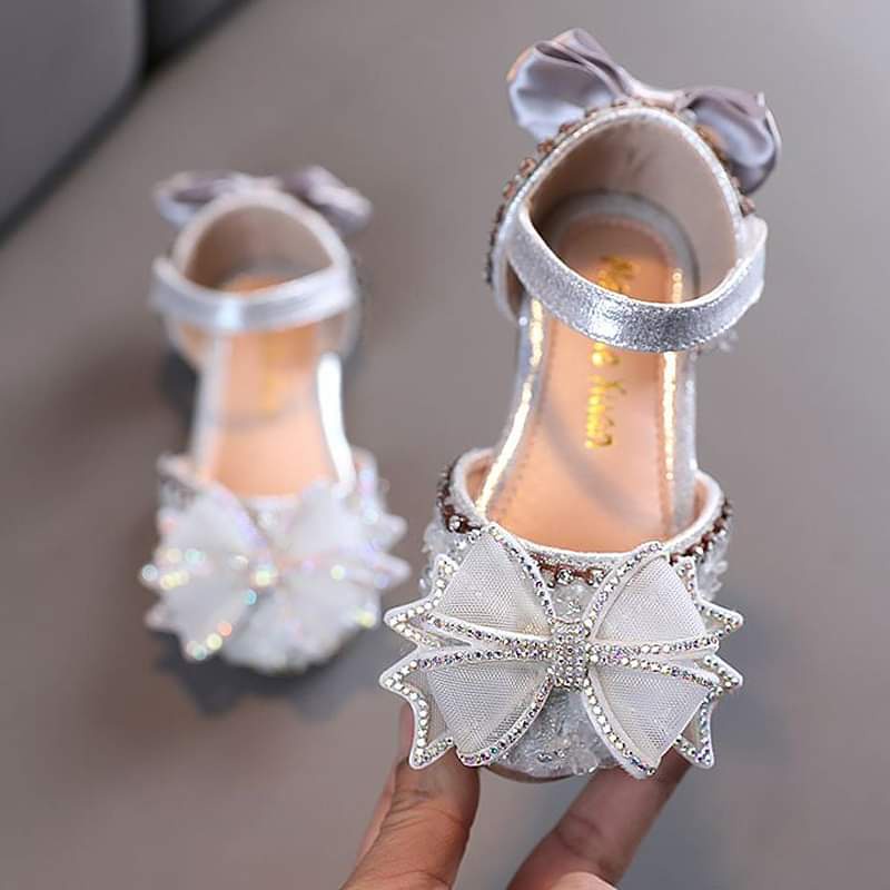 Sepatu Sandal Pesta Anak Perempuan Ribbon Pearl Sparkle