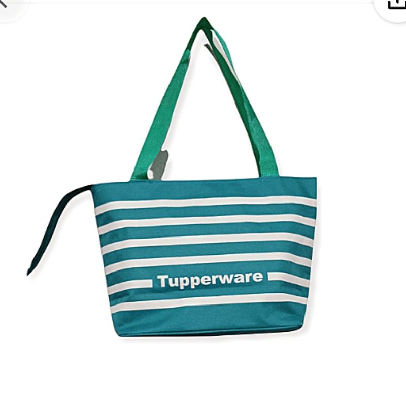 Tas tapperware cewek tupperware jinjing garis travelling