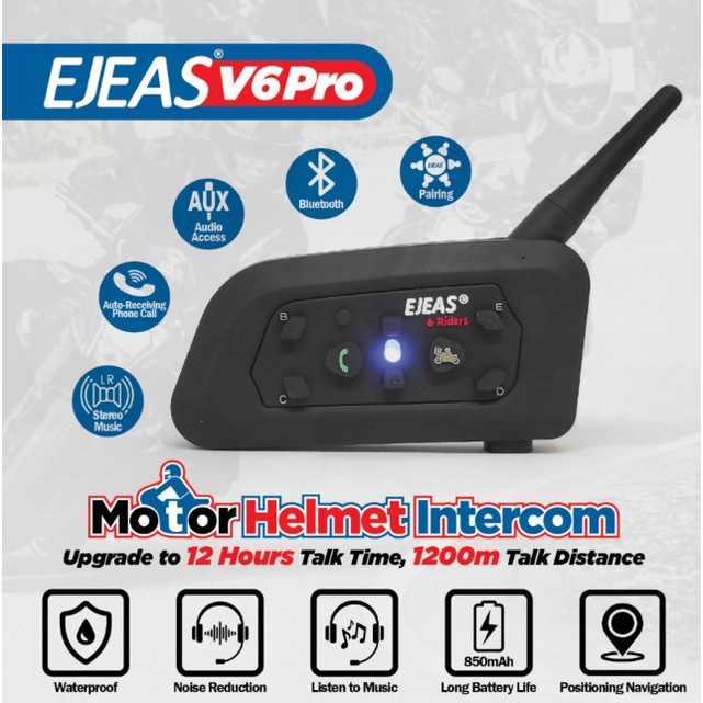 EJEAS V6 Pro Bluetooth Rider Intercom Vnetphone 6 Riders Helmet SENA 6 Riders Helmet