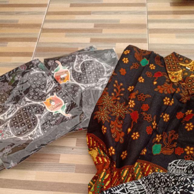 Couple Vania Sogan Batik Mono Putih Sarimbit Tunik Dress