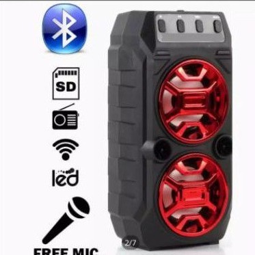 Speaker Bluetooth Shuangxiong SX-Y2006 Super Bass Gratis Microphone Untuk Karaoke