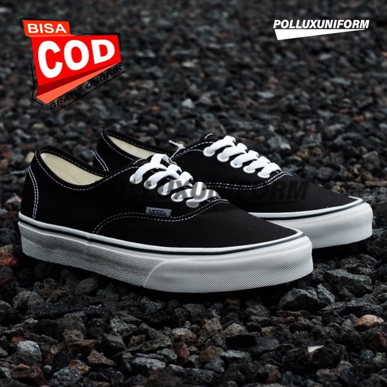 Vans authentic black white OG Big Sale sepatu pria dan wanita BONUS KAOS KAKI