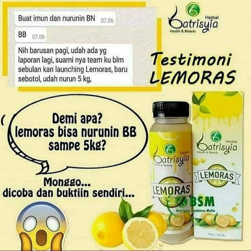 DIET AMANUNTUK BUSUI/ PELANGSING BUSUI/ PENURUN BERAT BADAN ALAMI/LEMORAS BATRISYIA/SARI LEMON+MADU