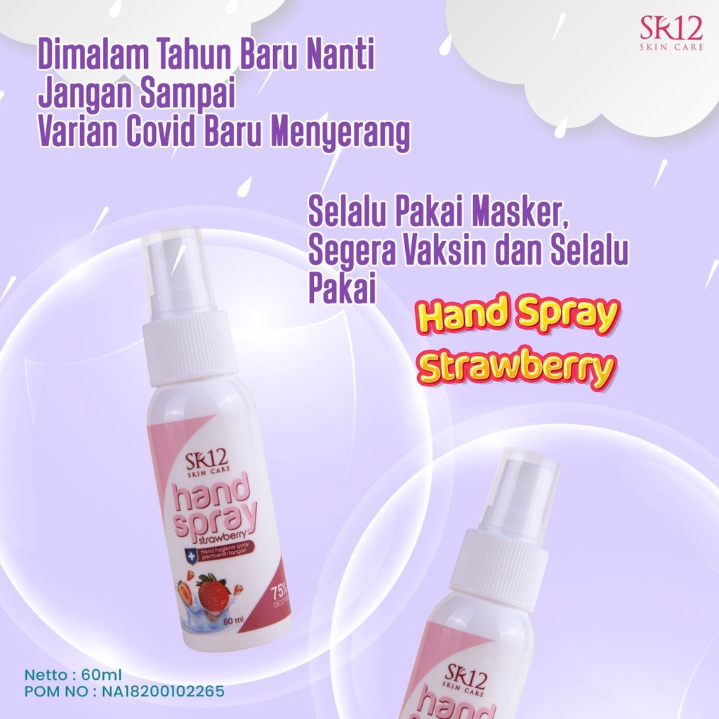 HAND SPRAY STRAWBERRY SR12 / HAND SANITIZER SPRAY / ALKOHOL 75%